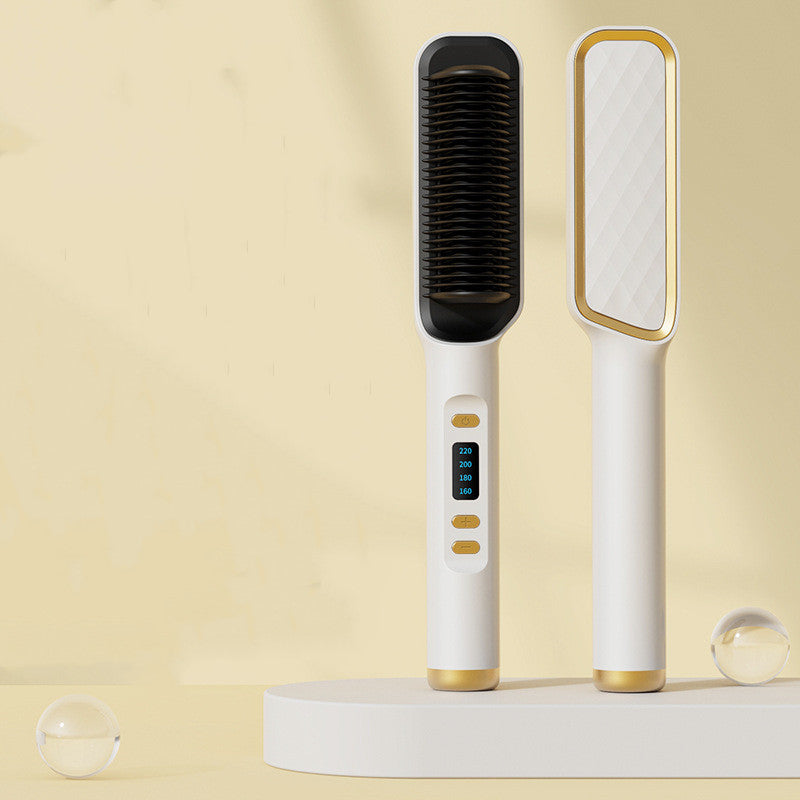 Multifunktionell skållningsskyddande rak lockkam med negativ jon