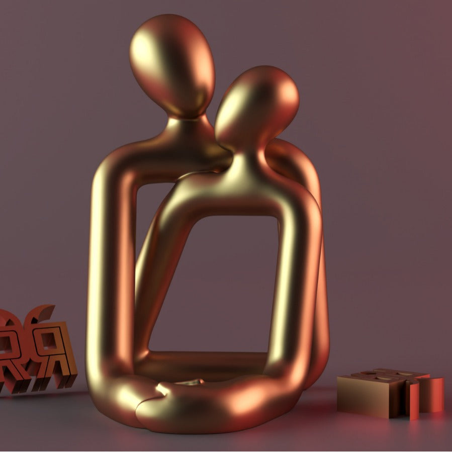 Hjärtevärmande älskande parstaty i harts - En tidlös modern alla hjärtans dag-present