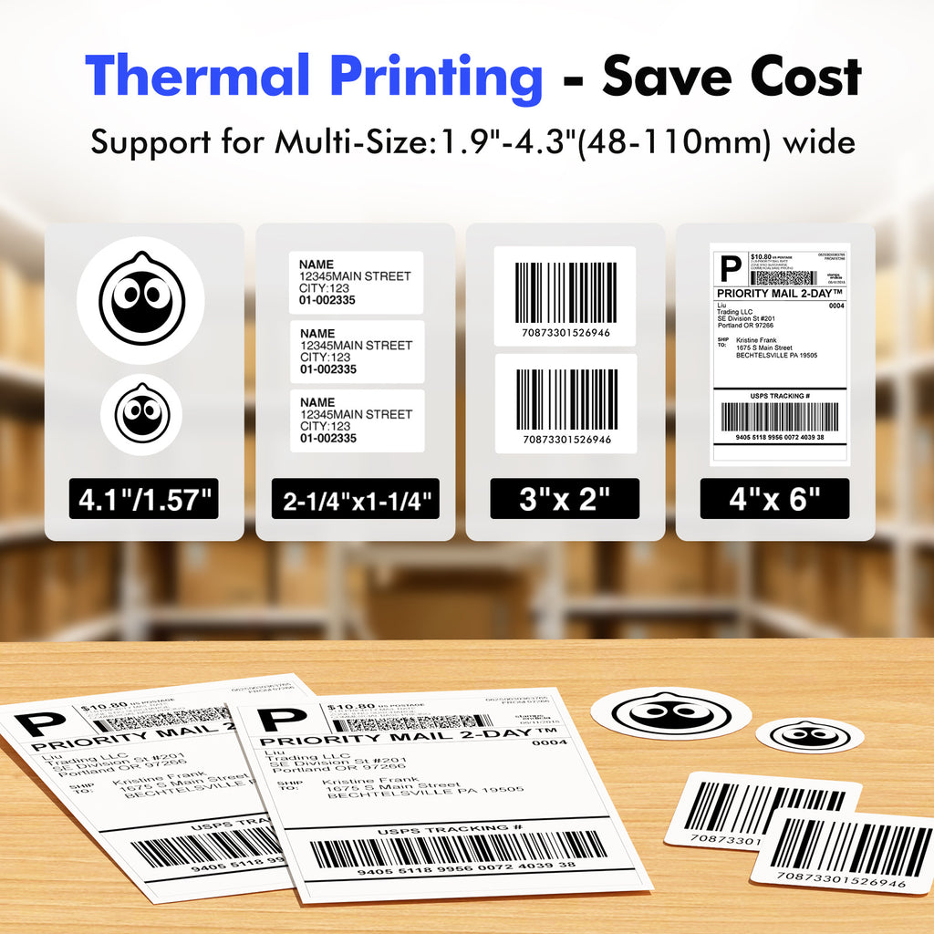 GD985 Termisk elektronisk streckkodsskrivare för e-handel med en enda etikett